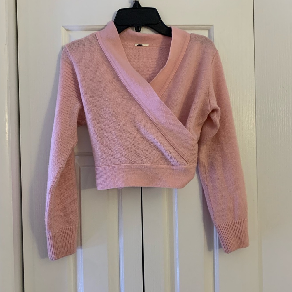 Pink Ballet Wrap Sweater